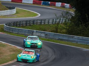 Porsche 991 GT3 R & BMW M6 GT3 - Falken Motorsport - VLN6 2018 (Foto: VLN)